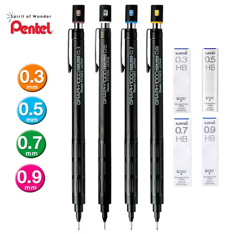 Pentel Pen Energel - Pentel PG1000 Graph For PRO Черный