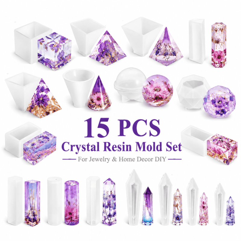 Resin Jewelry Kit - Набор из 15 силиконовых форм для