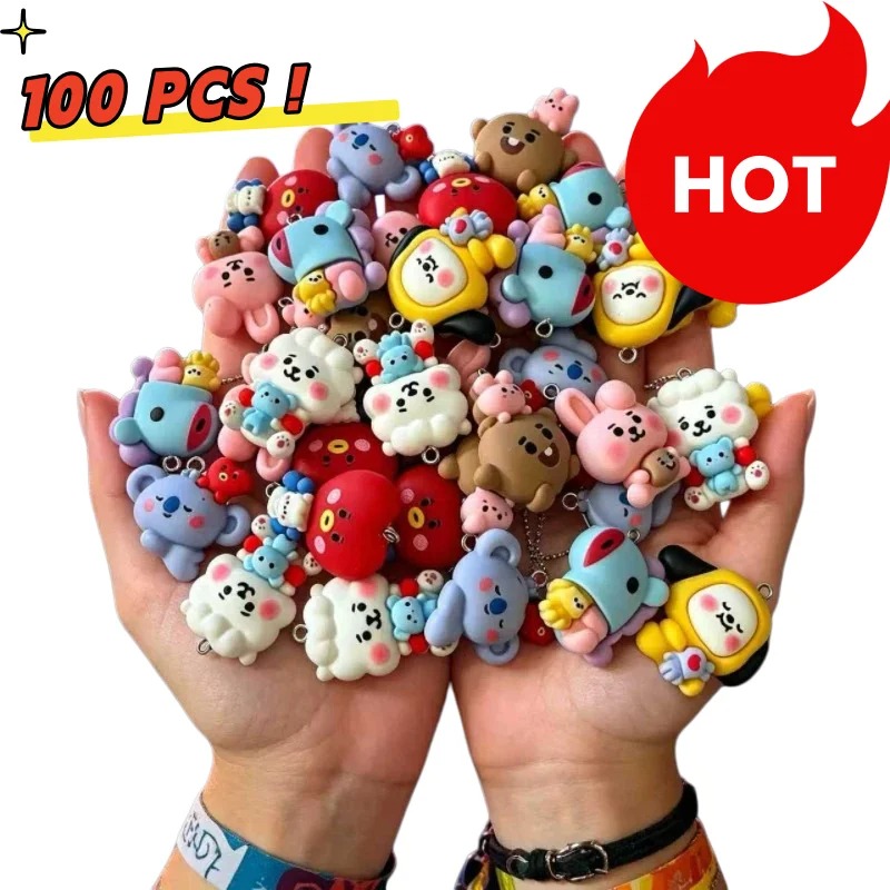 Resin Crafts Diy - 7 шт. смоляных мультяшных шармов BT21