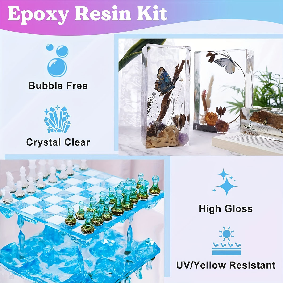 125 мл/250 мл кристально чисты – обзор и цена Resin Jewelry Kit
